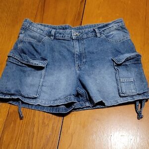 Divided Blue Cargo Denim Shorts